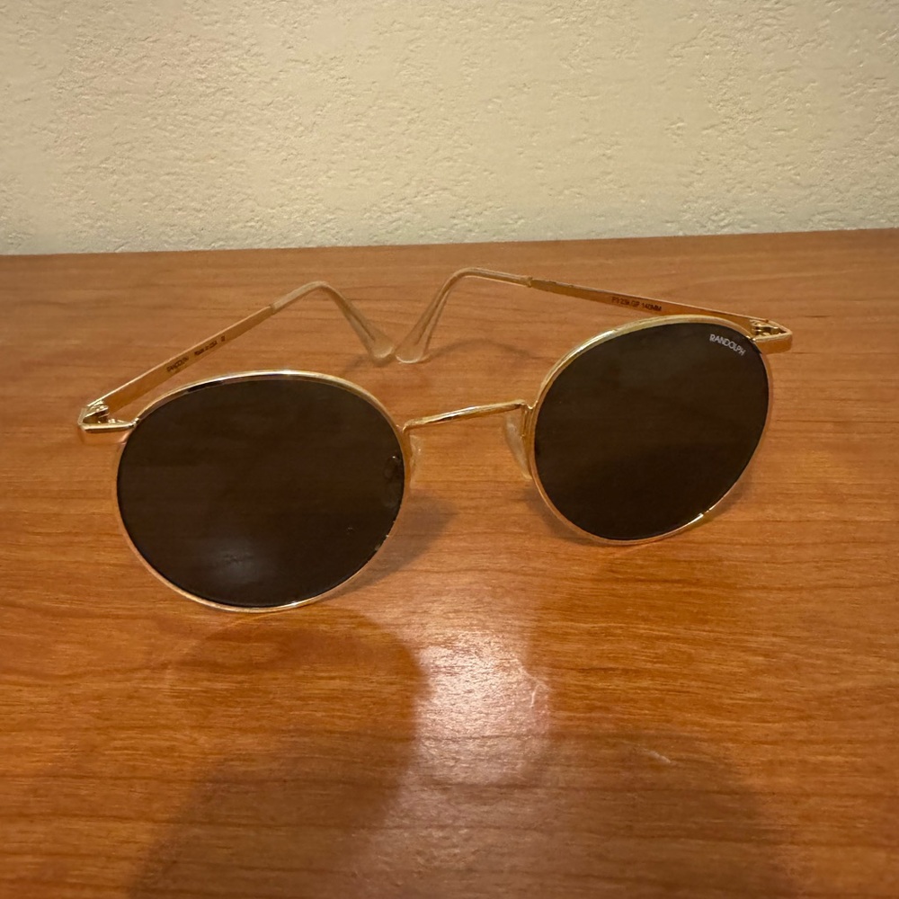 Randolph Engineering Gold and Black Sunglasses